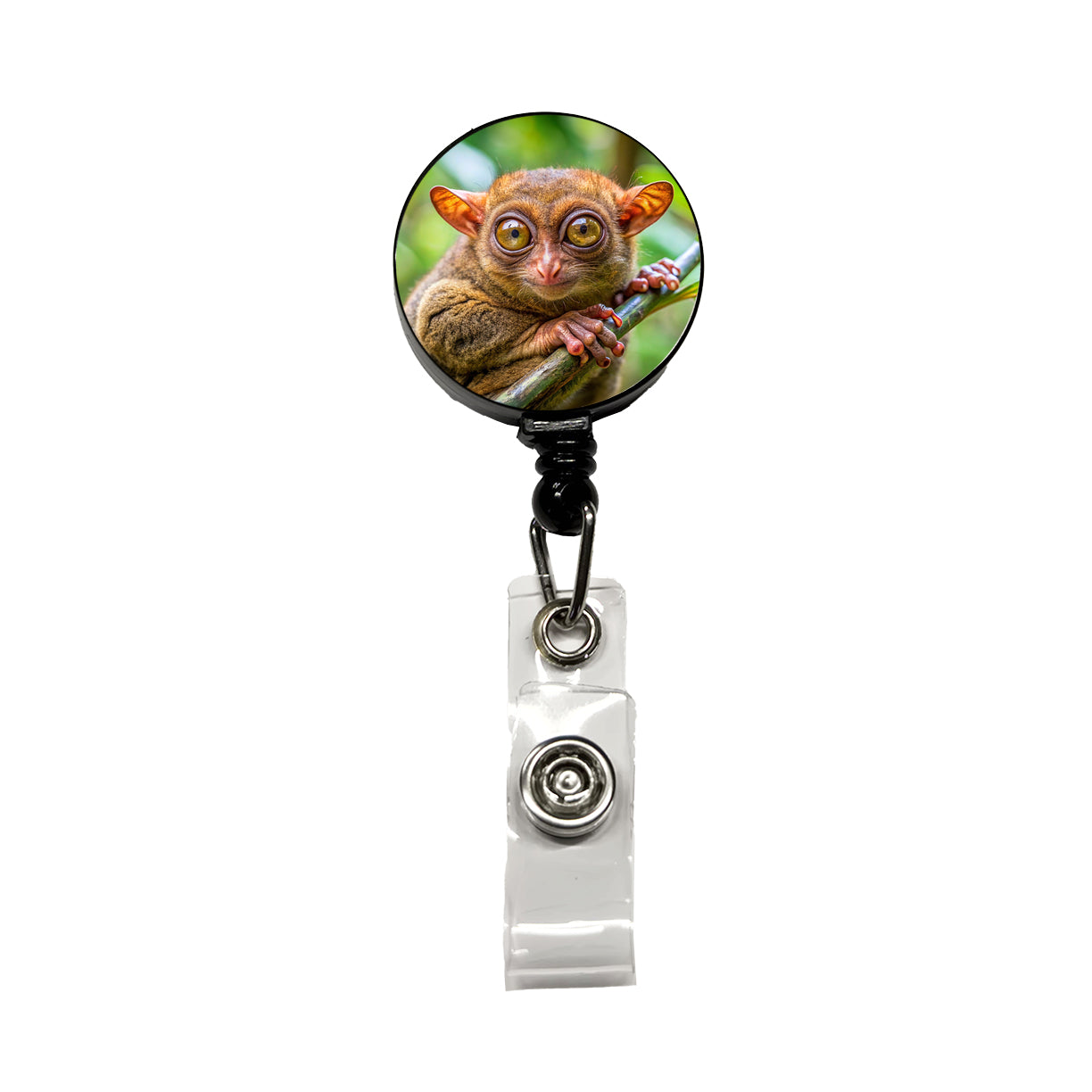 Tarsier Photograph Retractable ID Key Card Name Tag Badge Holder with Clip