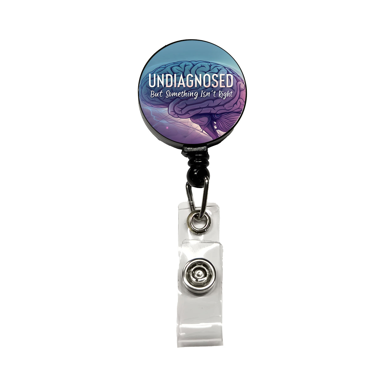 Undiagnosed But Something Isn't Right Funny Brain Retractable ID Key Card Name Tag Badge Holder with Clip