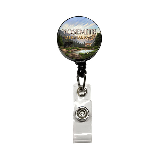Yosemite National Park Animals Retractable ID Key Card Name Tag Badge Holder with Clip