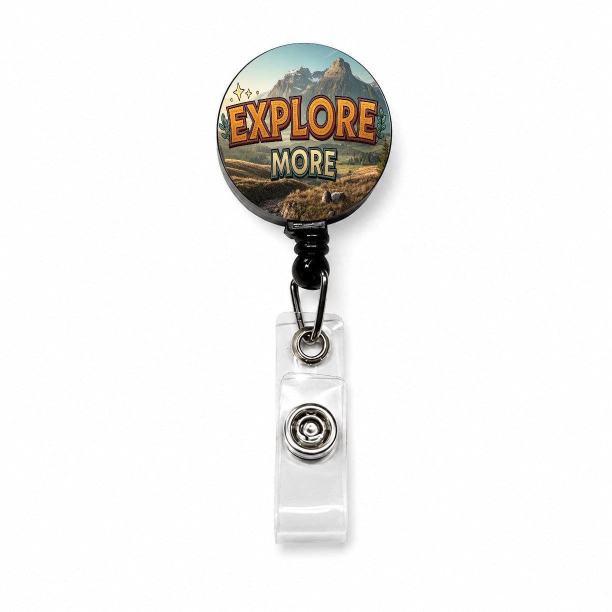 Explore More Hiking Camping Adventure Retractable ID Key Card Name Tag Badge Holder with Clip