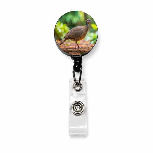 Tinamou Bird Photo Retractable ID Key Card Name Tag Badge Holder with Clip