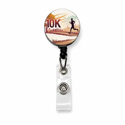 10k Marathon Running Jogging Retractable ID Key Card Name Tag Badge Holder with Clip