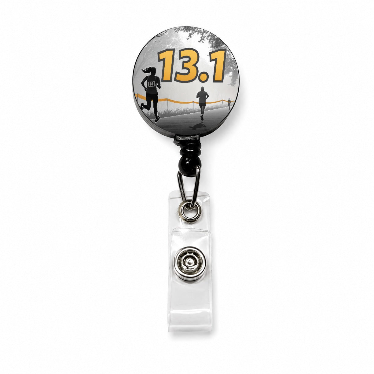13.1 Marathon Running Jogging Retractable ID Key Card Name Tag Badge Holder with Clip