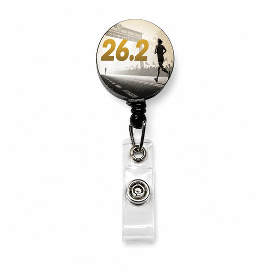 26.2 Marathon Running Jogging Retractable ID Key Card Name Tag Badge Holder with Clip