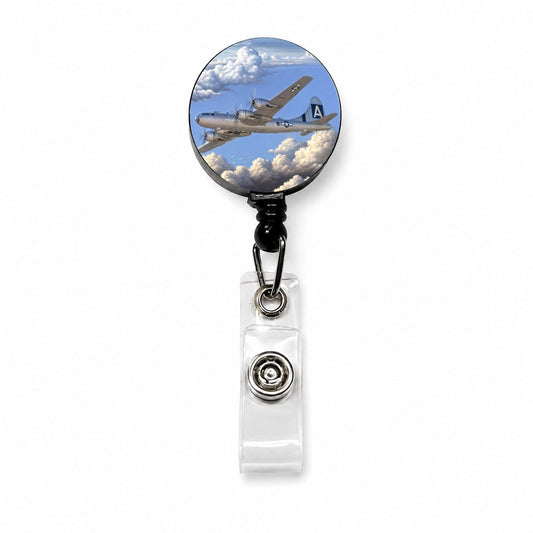 B-29 Superfortress Bomber WWII United States Air Force Heavy Bomber Retractable ID Key Card Name Tag Badge Holder with Clip