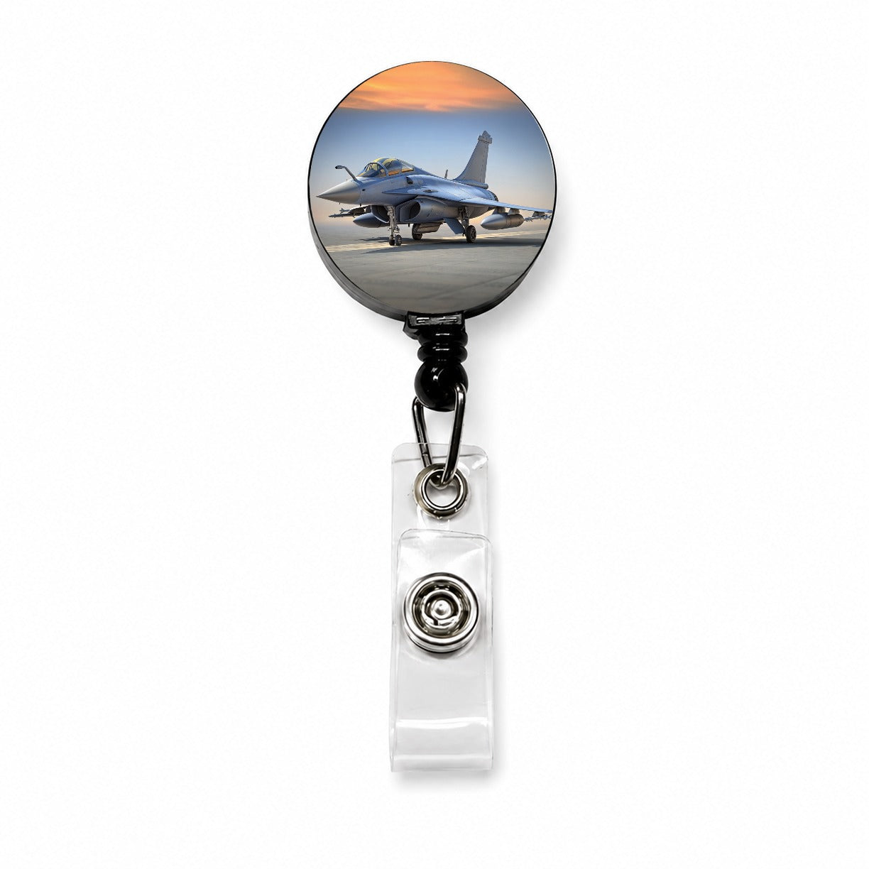 Dassault Rafale French Multirole Fighter Plane Retractable ID Key Card Name Tag Badge Holder with Clip