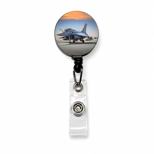Dassault Rafale French Multirole Fighter Plane Retractable ID Key Card Name Tag Badge Holder with Clip