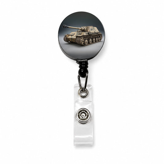 Ferdinand Elefant WWII German Heavy Tank Destroyer Retractable ID Key Card Name Tag Badge Holder with Clip