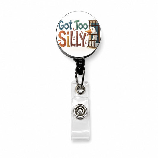 Got Too Silly Funny Goose Behind Bars Retractable ID Key Card Name Tag Badge Holder with Clip