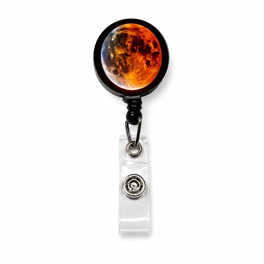 Lunar Eclipse Retractable ID Key Card Name Tag Badge Holder with Clip