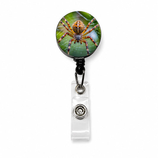 Orb Weaver Spider Retractable ID Key Card Name Tag Badge Holder with Clip