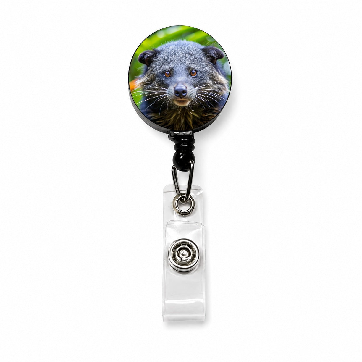 Binturong Bearcat Photo Retractable ID Key Card Name Tag Badge Holder with Clip