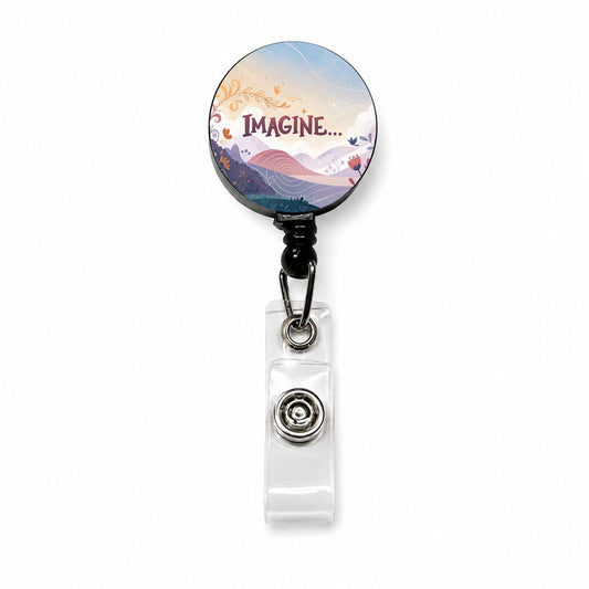 Imagine Inspirational Retractable ID Key Card Name Tag Badge Holder with Clip