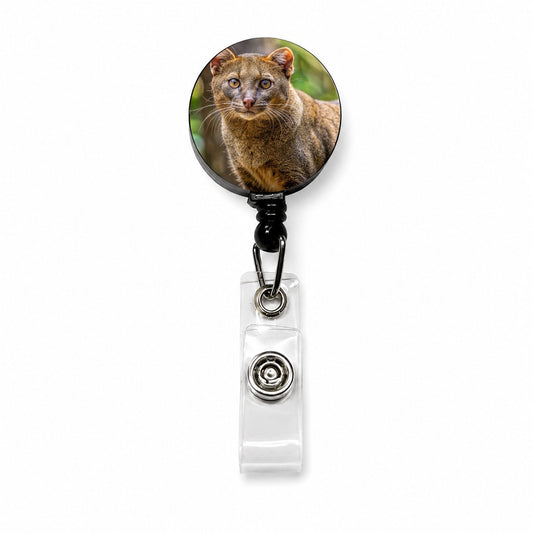 Jaguarundi Otter Cat Photo Retractable ID Key Card Name Tag Badge Holder with Clip