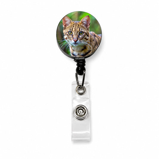 Kodkod Wild Cat Photo Retractable ID Key Card Name Tag Badge Holder with Clip