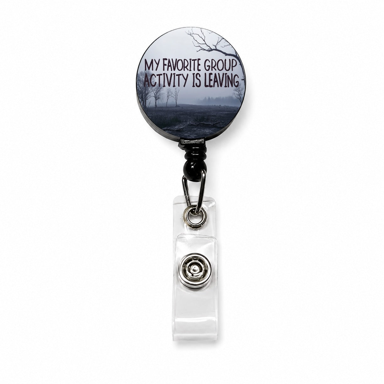 My Favorite Group Activity Is Leaving Retractable ID Key Card Name Tag Badge Holder with Clip