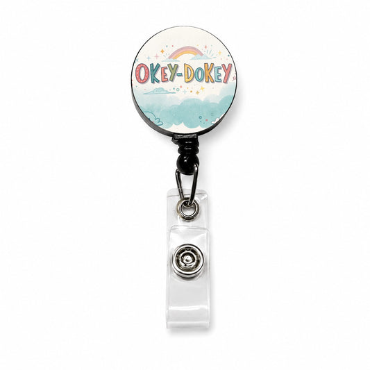 Okey Dokey Fun Colors Retractable ID Key Card Name Tag Badge Holder with Clip