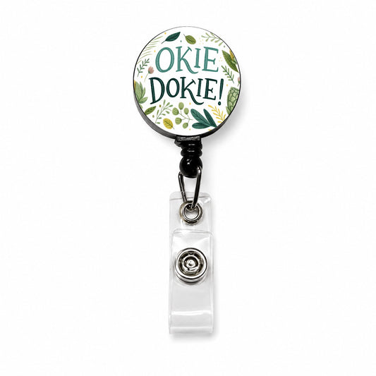 Okie Dokie Artichoke  Retractable ID Key Card Name Tag Badge Holder with Clip