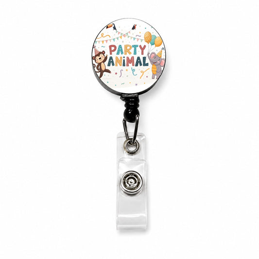 Party Animal Cute Funny Monkey Elephant Retractable ID Key Card Name Tag Badge Holder with Clip