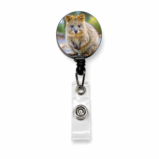 Quokka Photo Retractable ID Key Card Name Tag Badge Holder with Clip