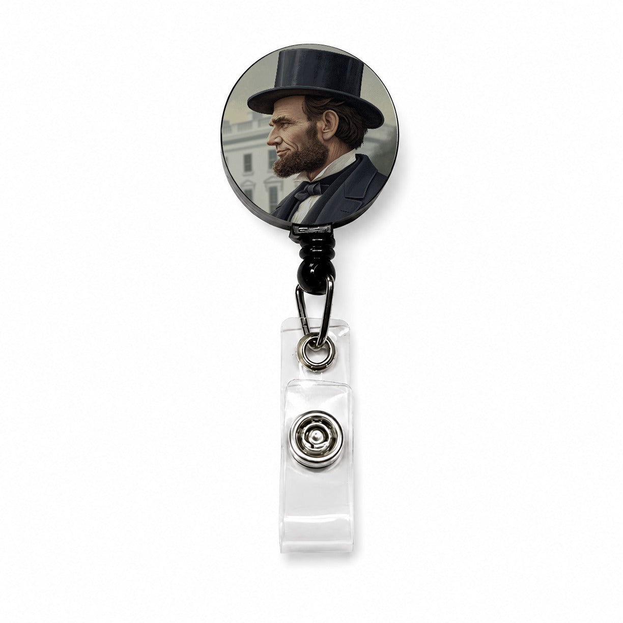 Abraham Lincoln White House Retractable ID Key Card Name Tag Badge Holder with Clip