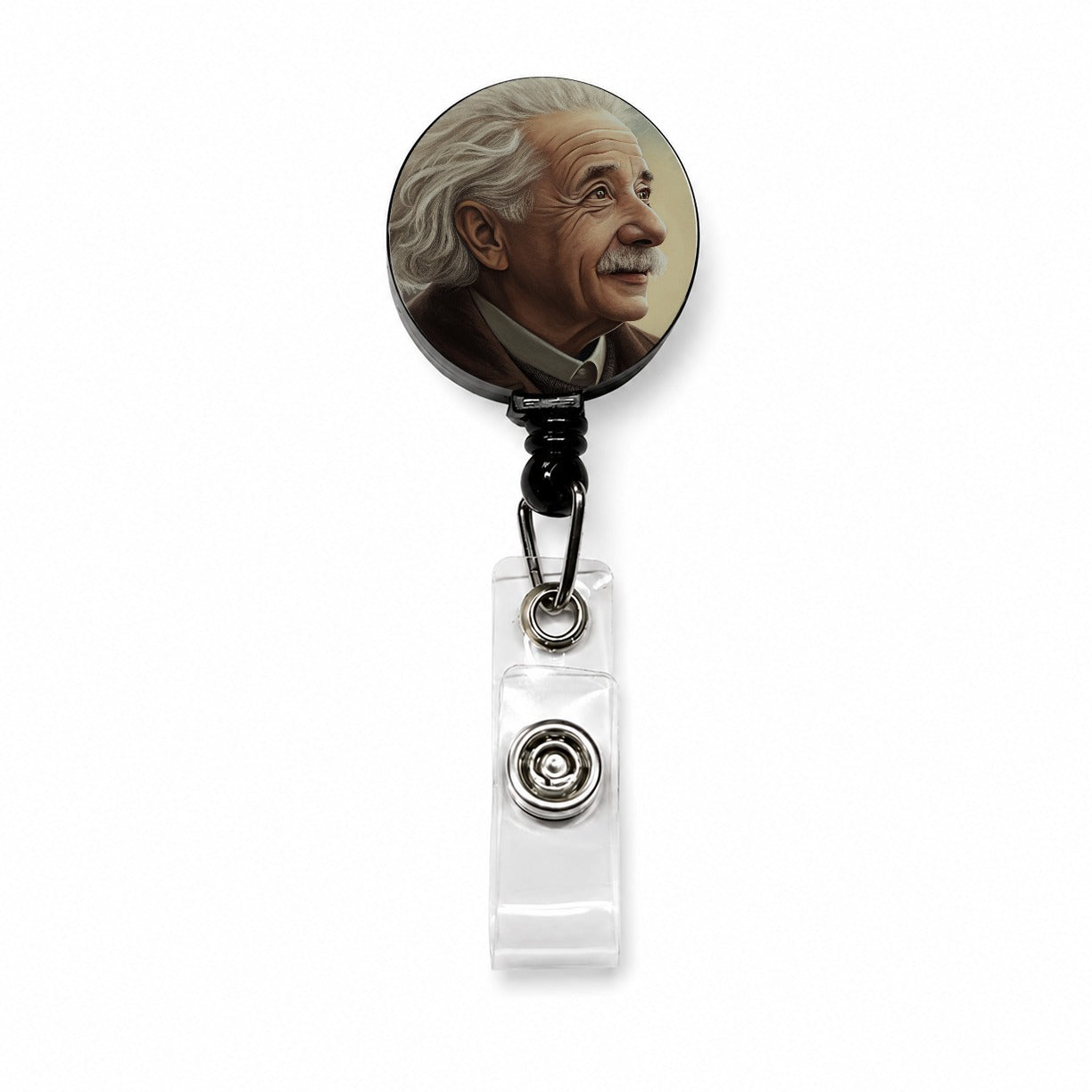 Albert Einstein Vintage Scientist Retractable ID Key Card Name Tag Badge Holder with Clip