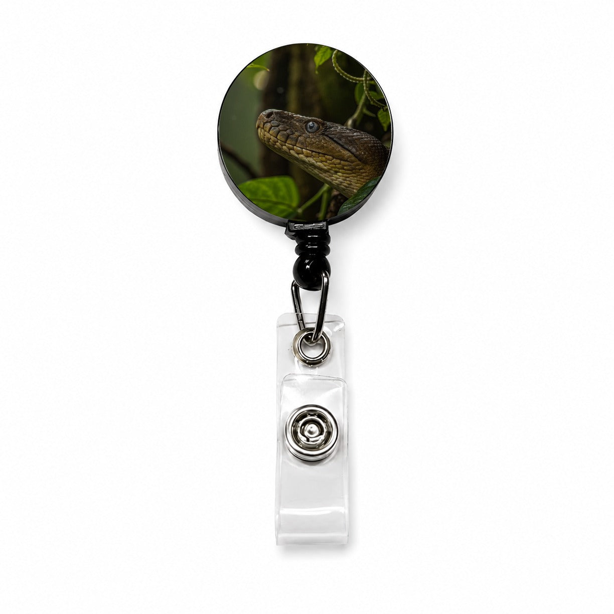Anaconda Snake Close Up Retractable ID Key Card Name Tag Badge Holder with Clip