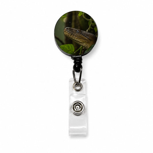 Anaconda Snake Close Up Retractable ID Key Card Name Tag Badge Holder with Clip