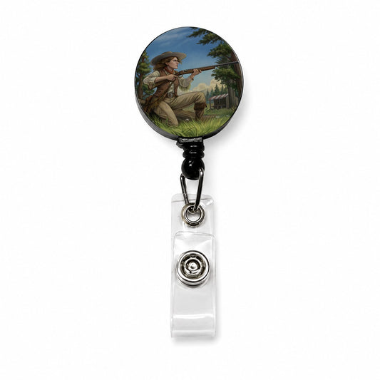 Annie Oakley Cowgirl Retractable ID Key Card Name Tag Badge Holder with Clip