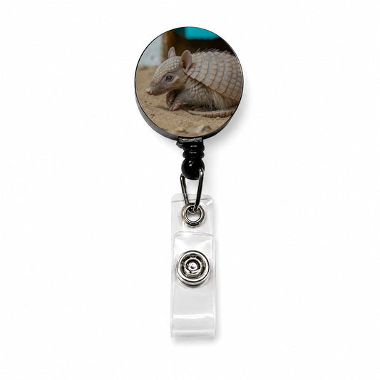 Armadillo Close Up Retractable ID Key Card Name Tag Badge Holder with Clip