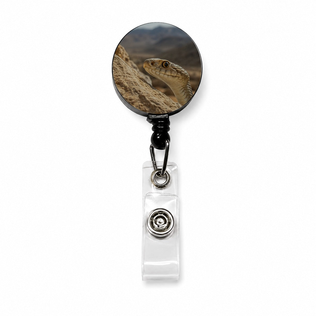 Asp Snake Wildlife Nature Retractable ID Key Card Name Tag Badge Holder with Clip