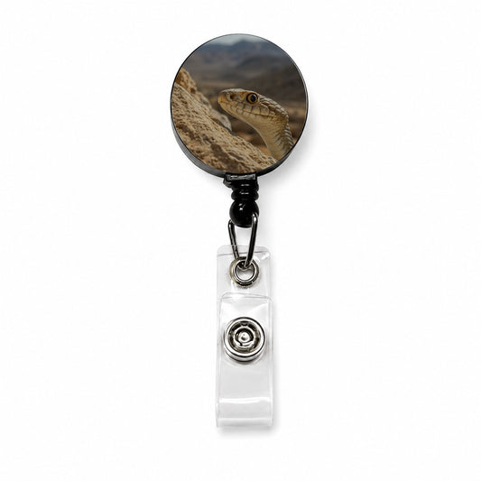 Asp Snake Wildlife Nature Retractable ID Key Card Name Tag Badge Holder with Clip