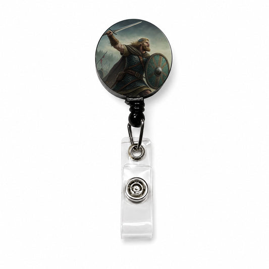 Beowulf Viking Legend Retractable ID Key Card Name Tag Badge Holder with Clip