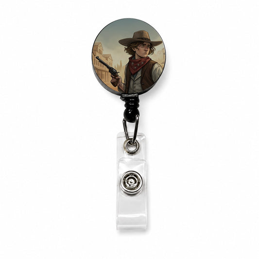 Billy the Kid Outlaw Retractable ID Key Card Name Tag Badge Holder with Clip