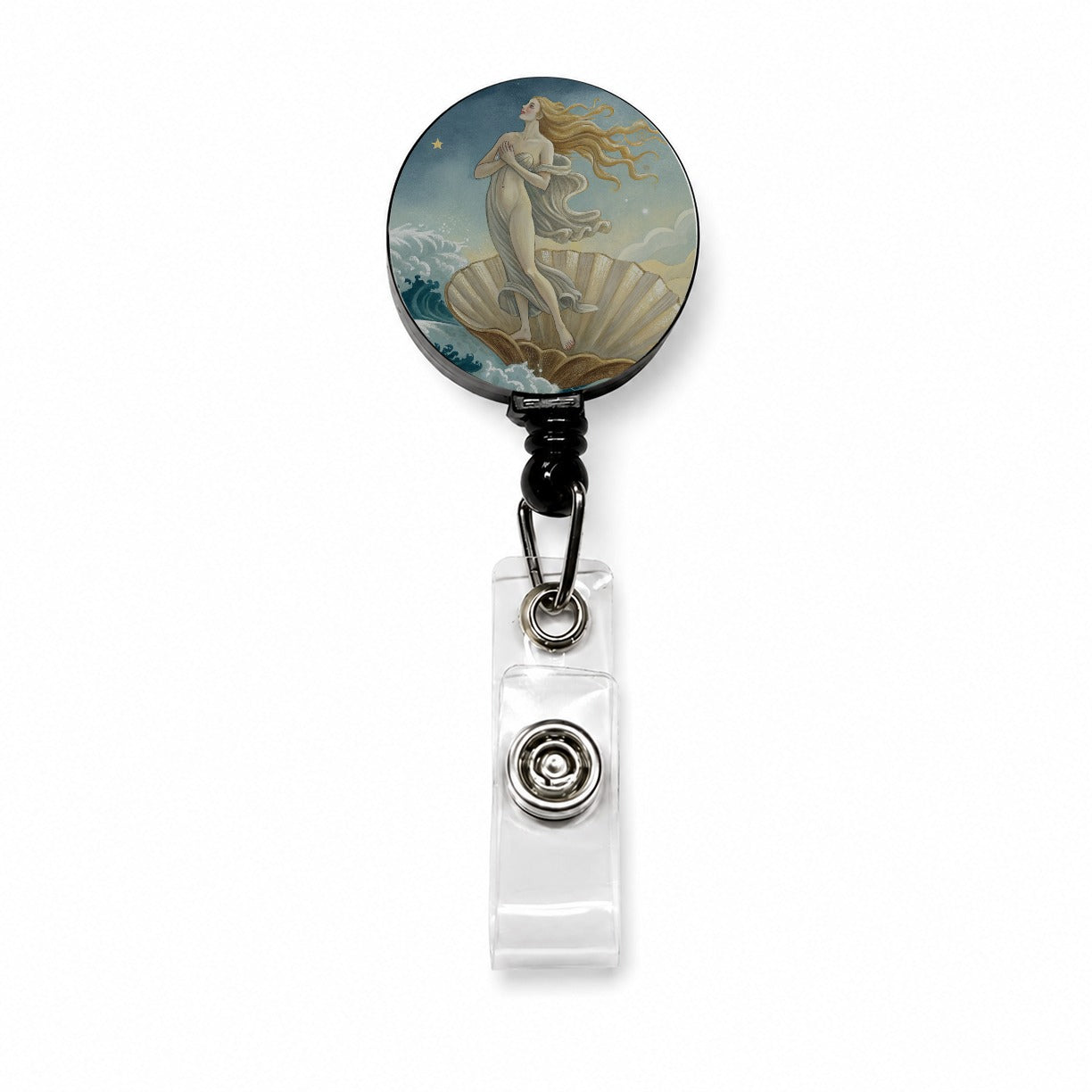 Birth Of Venus Art Inspired Retractable ID Key Card Name Tag Badge Holder with Clip