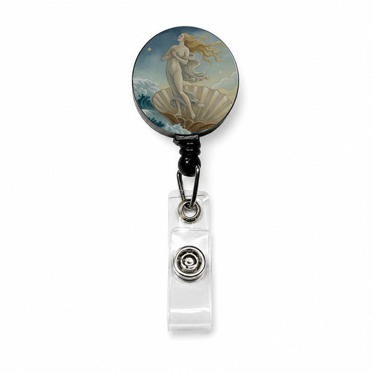 Birth Of Venus Art Inspired Retractable ID Key Card Name Tag Badge Holder with Clip