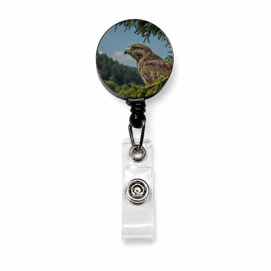 Buzzard Bird Wildlife Nature Retractable ID Key Card Name Tag Badge Holder with Clip