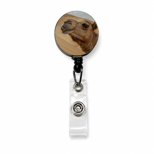 Camel Desert Wildlife Nature Retractable ID Key Card Name Tag Badge Holder with Clip