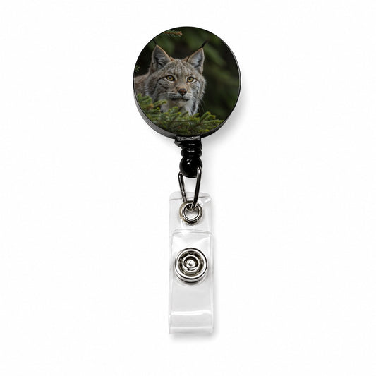 Canada Lynx Wildlife Nature Retractable ID Key Card Name Tag Badge Holder with Clip