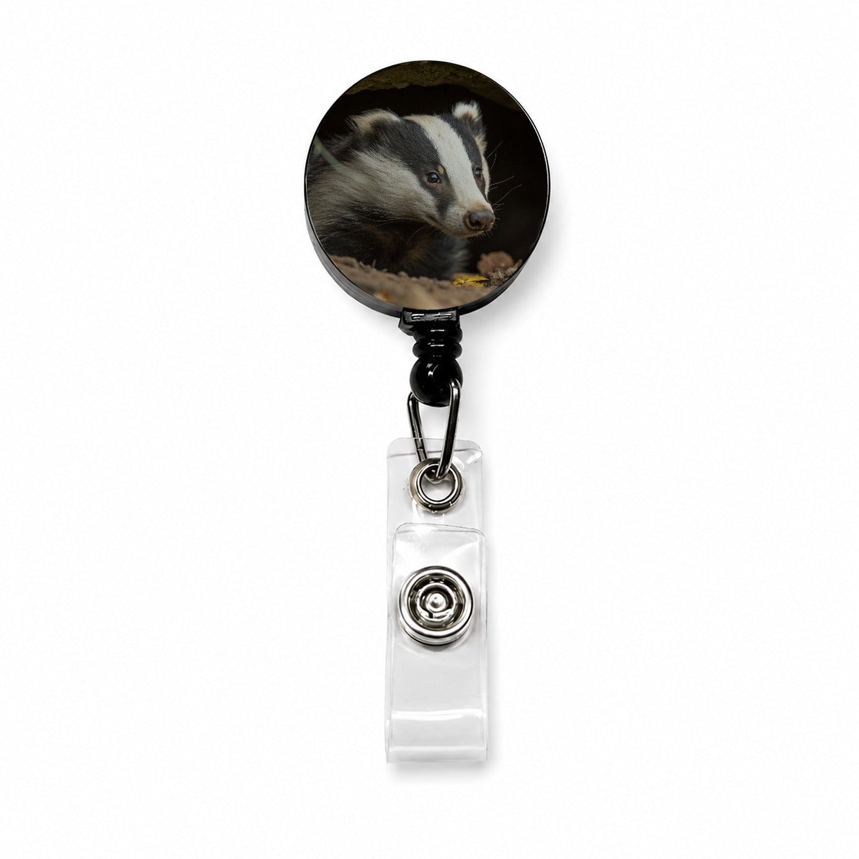 Curious Badger Wildlife Nature Retractable ID Key Card Name Tag Badge Holder with Clip