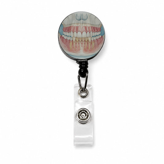 Dental X-Ray Teeth Dentist Retractable ID Key Card Name Tag Badge Holder with Clip