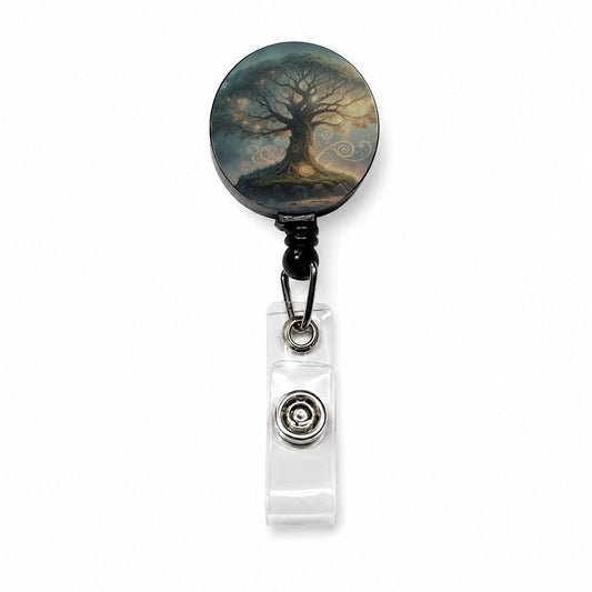 Enchanted Tree Of Life Retractable ID Key Card Name Tag Badge Holder with Clip