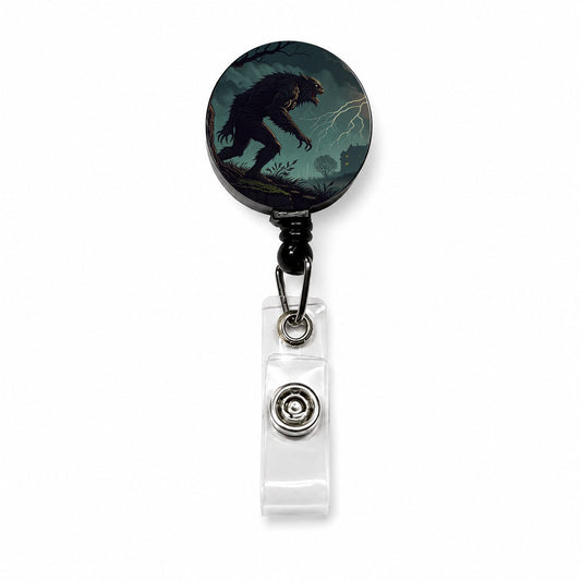 Gothic Horror Monster Halloween Retractable ID Key Card Name Tag Badge Holder with Clip