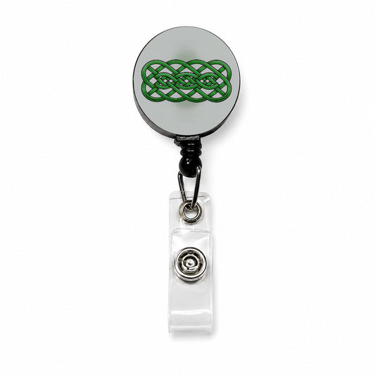 Irish Celtic Decorative Knot Retractable ID Key Card Name Tag Badge Holder with Clip