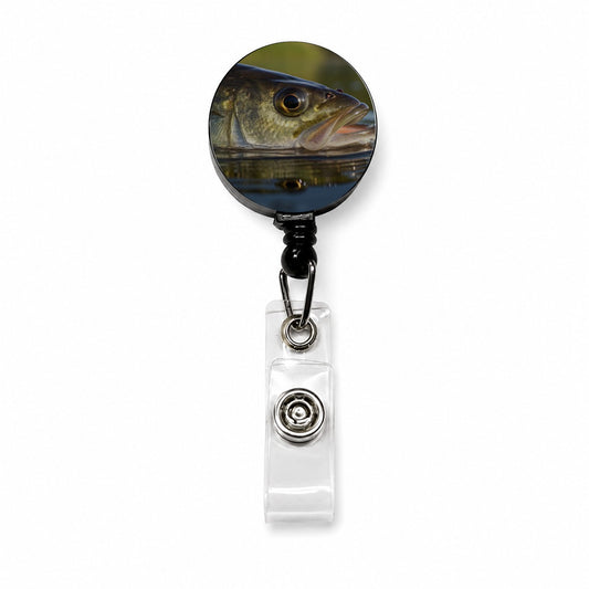 Largemouth Bass Fishing Wildlife Retractable ID Key Card Name Tag Badge Holder with Clip