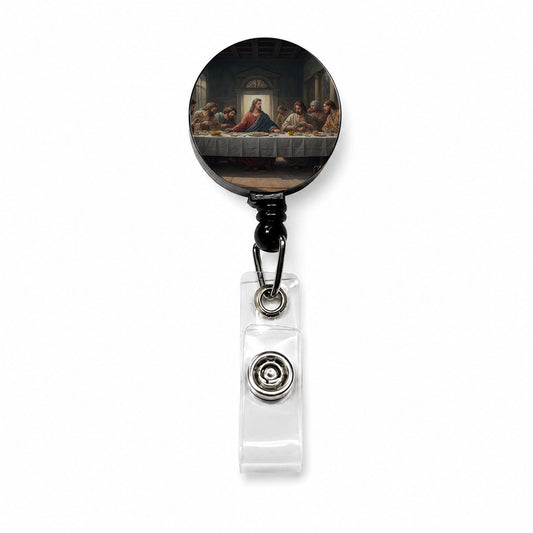 Last Supper Da Vinci Inspired Retractable ID Key Card Name Tag Badge Holder with Clip