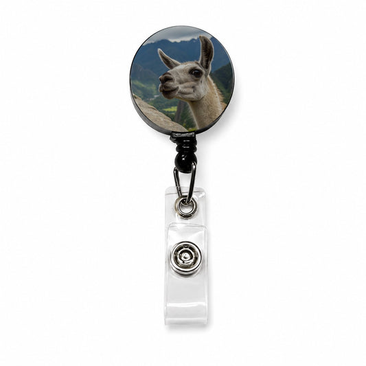 Llama Highlands Retractable ID Key Card Name Tag Badge Holder with Clip