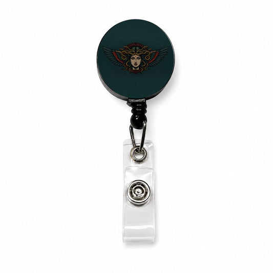 Medusa Mythological Snake Queen Retractable ID Key Card Name Tag Badge Holder with Clip