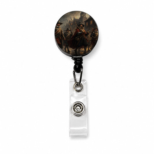 Night Watch Rembrandt Inspired Retractable ID Key Card Name Tag Badge Holder with Clip