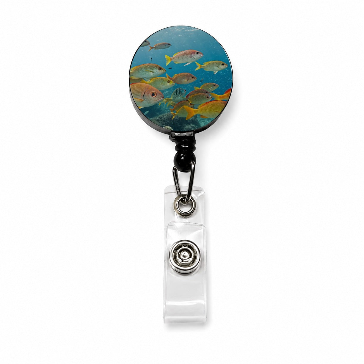 School of Fish Underwater Tropical Retractable ID Key Card Name Tag Badge Holder with Clip